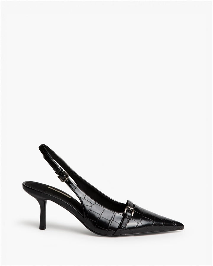 ZAPATO TACON DESTALONADO COCO NEGRO