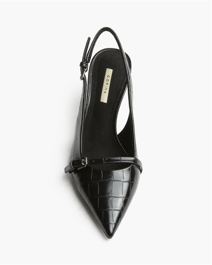 ZAPATO TACON DESTALONADO COCO NEGRO
