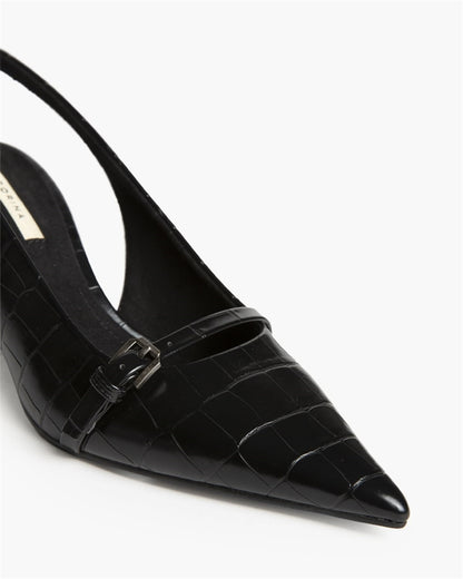 ZAPATO TACON DESTALONADO COCO NEGRO