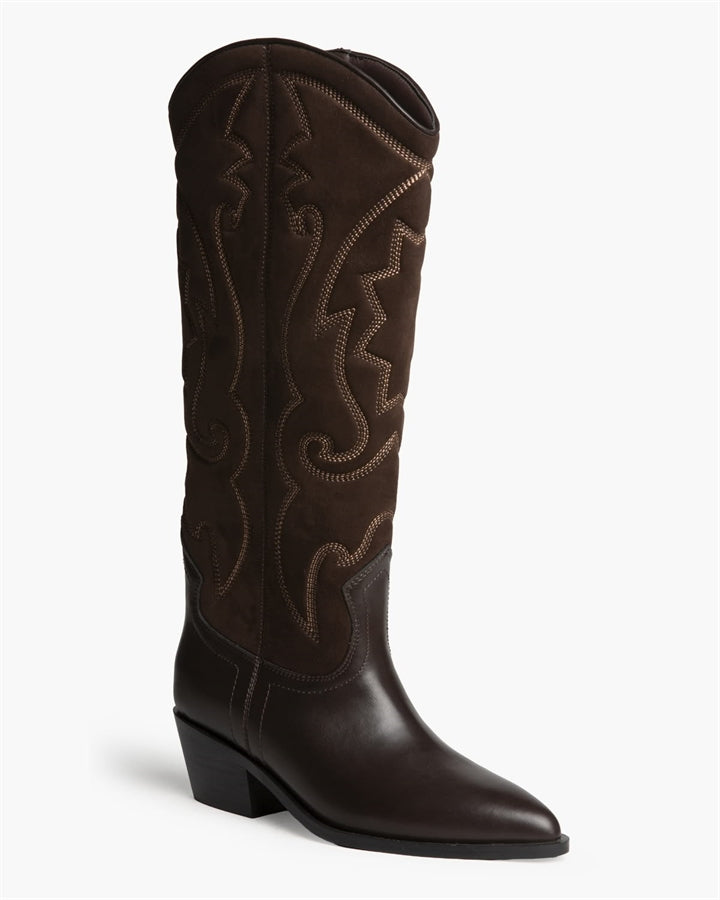 BOTA ALTA COWBOY CONTRASTE CAFE