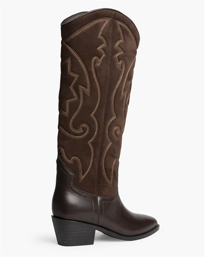 BOTA ALTA COWBOY CONTRASTE CAFE
