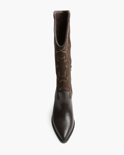 BOTA ALTA COWBOY CONTRASTE CAFE