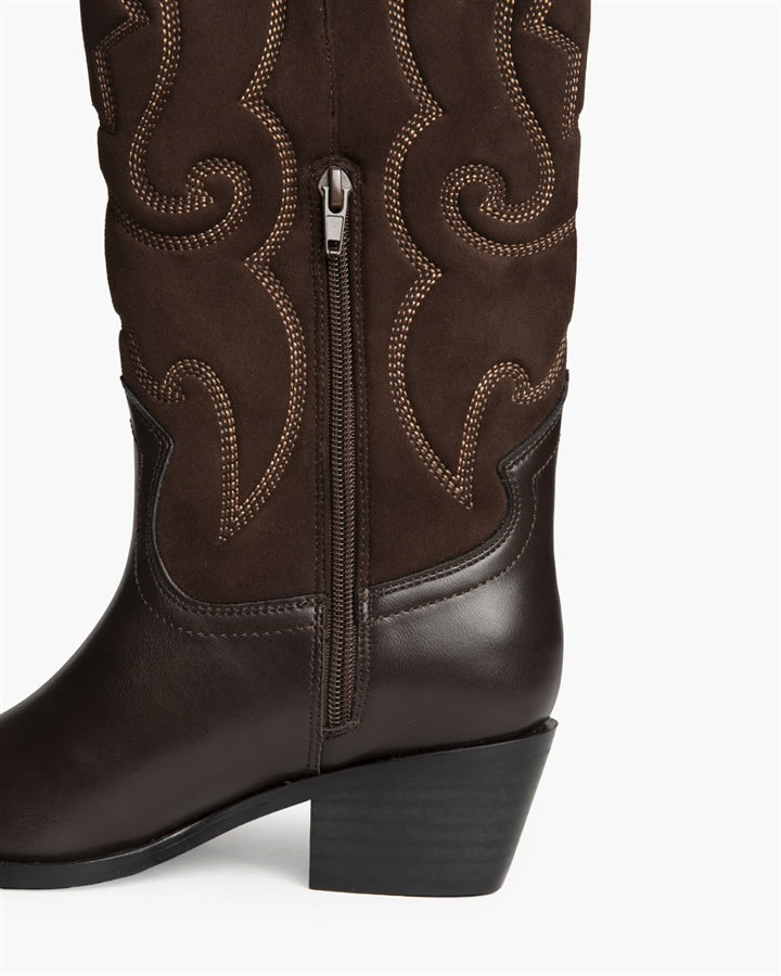 BOTA ALTA COWBOY CONTRASTE CAFE