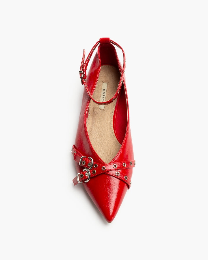 BAILARINA PATRICIA PUNTA HEBILLA ROJO