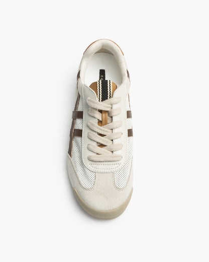 ZAPATILLAS RETRO CALADA BEIGE / CAFÉ