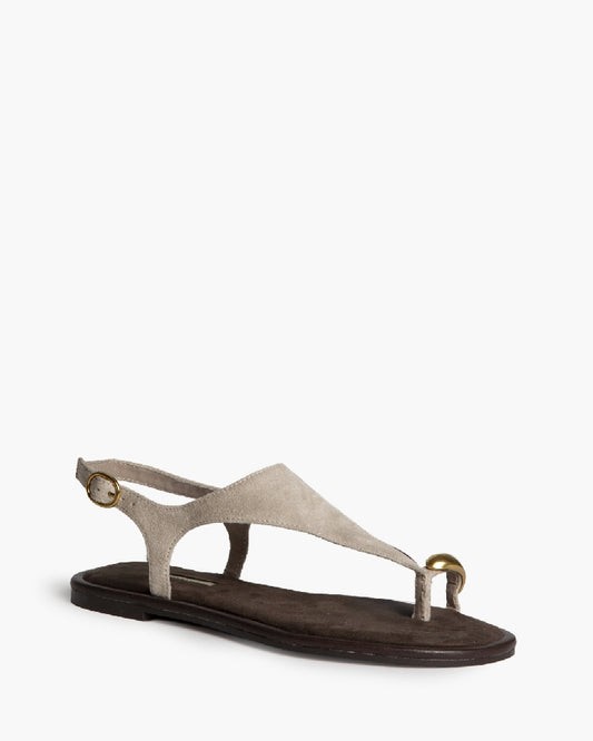 SANDALIA PLANA CERRADA ANILLO TAUPE