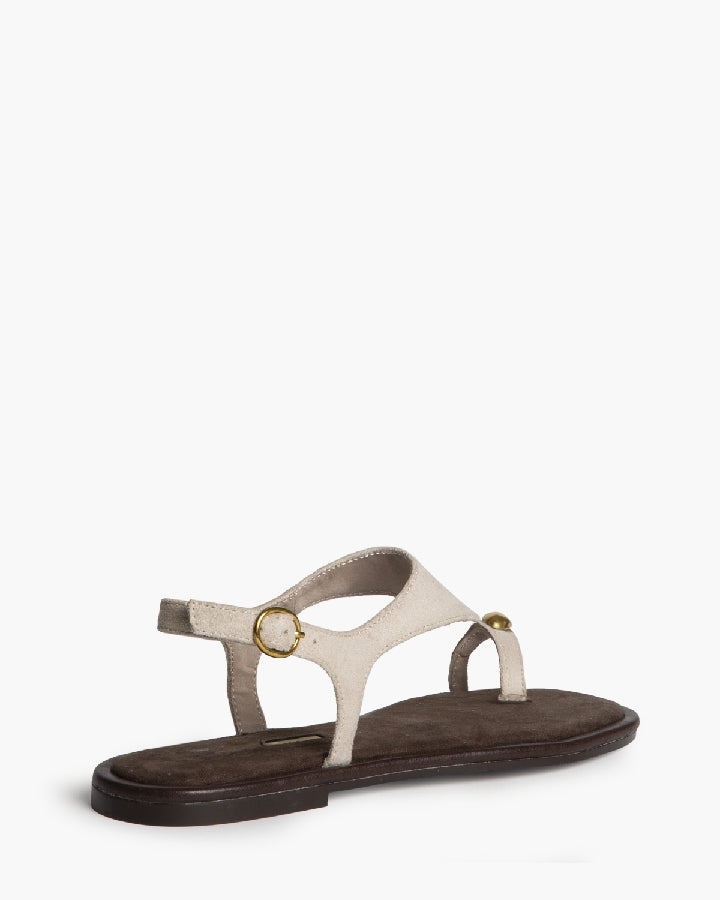 SANDALIA PLANA CERRADA ANILLO TAUPE