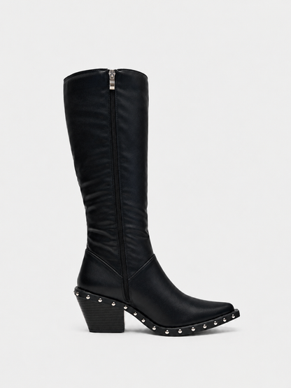 BOTA ALTA TACHUELAS PAULA BLACK