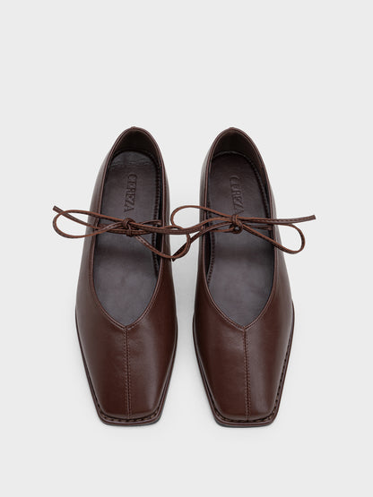 ZAPATO CORDONES PUNTA CUADRADA BROWN