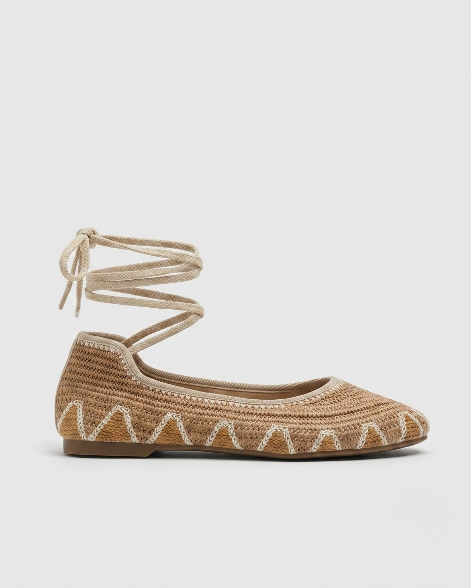 BAILARINA CROCHET ROMANA BEIGE/CAMEL
