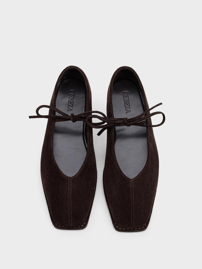 ZAPATO CORDONES PUNTA CUADRADA COFFEE