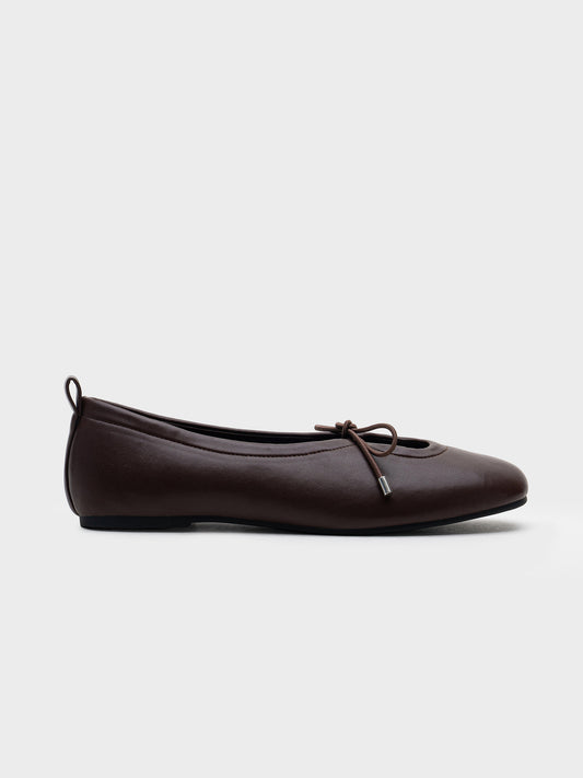 ZAPATO PLANO ESCOTE NUDO BROWN