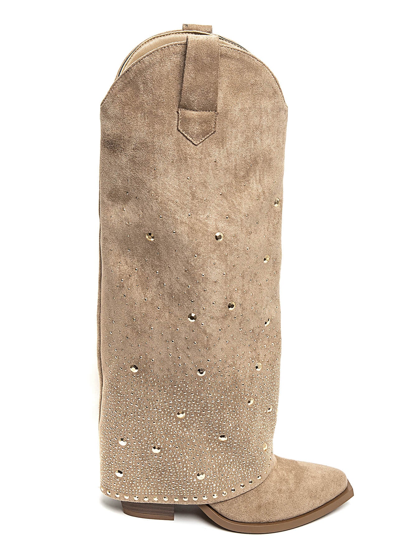 BOTA NOA ALTA POLAINA BRILLOS KAKI