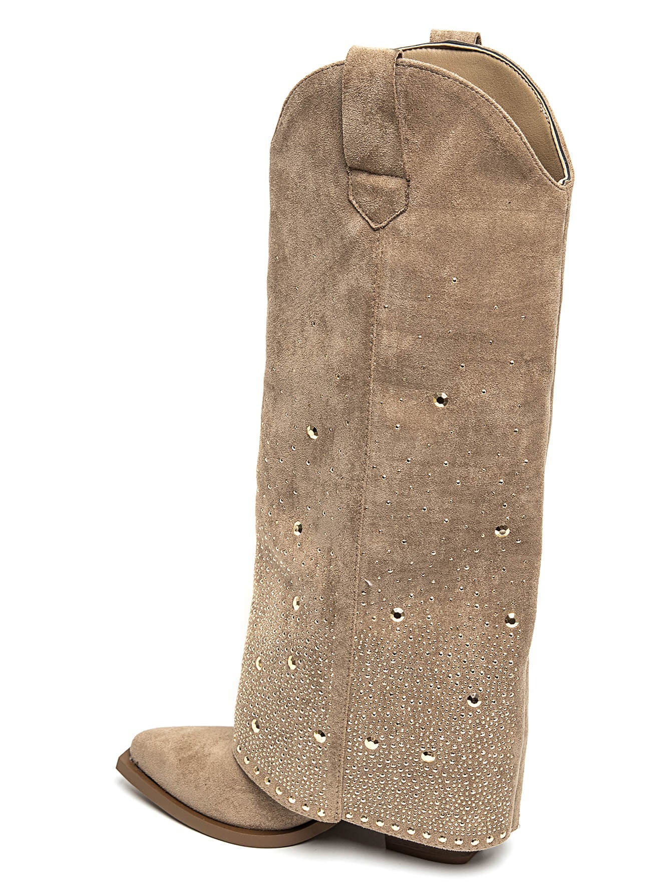 BOTA NOA ALTA POLAINA BRILLOS KAKI