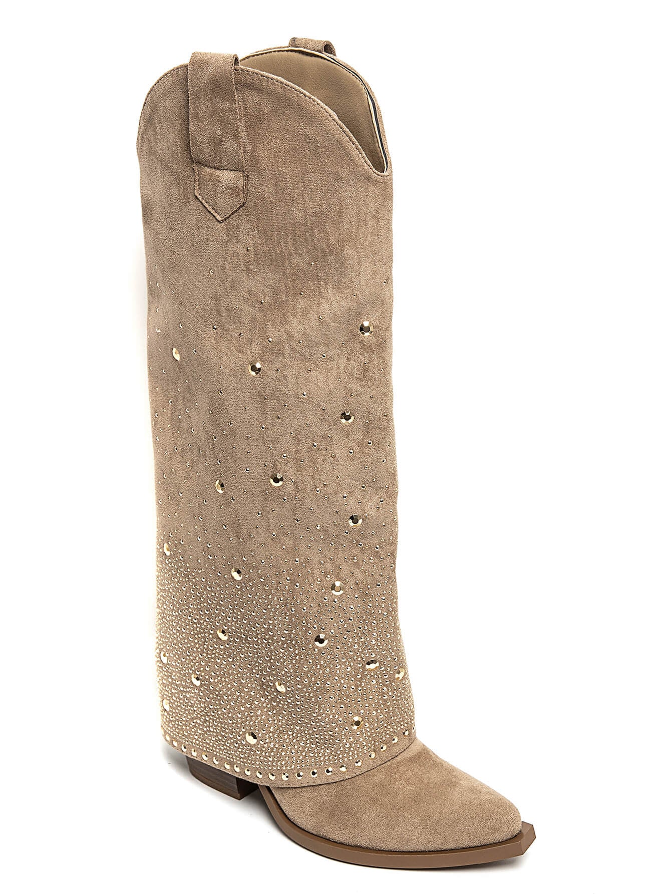 BOTA NOA ALTA POLAINA BRILLOS KAKI