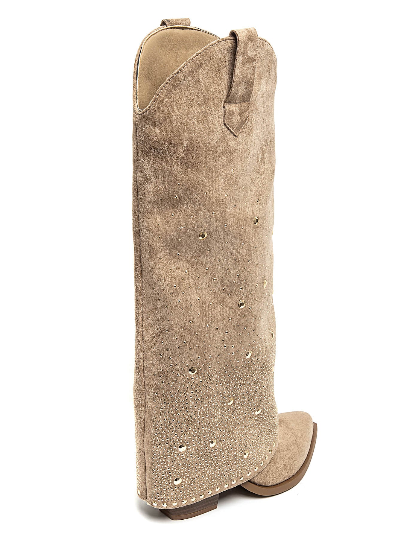 BOTA NOA ALTA POLAINA BRILLOS KAKI