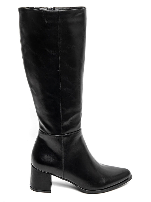 BOTA ALTA CLARA TACÓN BLACK
