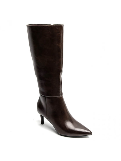 BOTA OLIVIA ALTA TACÓN KITTEN MARRÓN