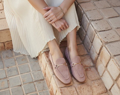 MOCASÍN HEBILLA DORADA ANTELINA PINK