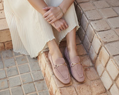 MOCASÍN HEBILLA DORADA ANTELINA PINK