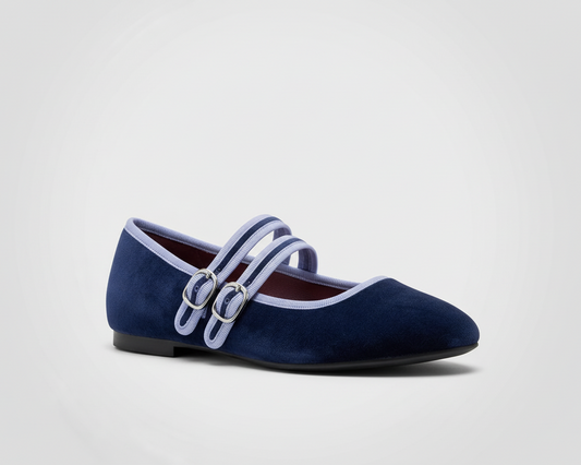 BAILARINA PLANA DOBLE HEBILLA BLUE/L.BLUE