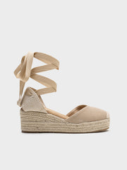 ALPARGATA CUÑA MEDIA LAZO KHAKI