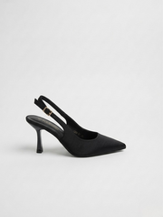 ZAPATO TACON DESTALONADO SATINADO BLACK