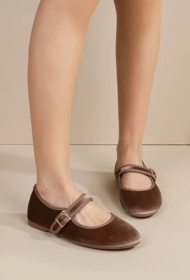 BAILARINAS HEBILLA CUADRADA KHAKI