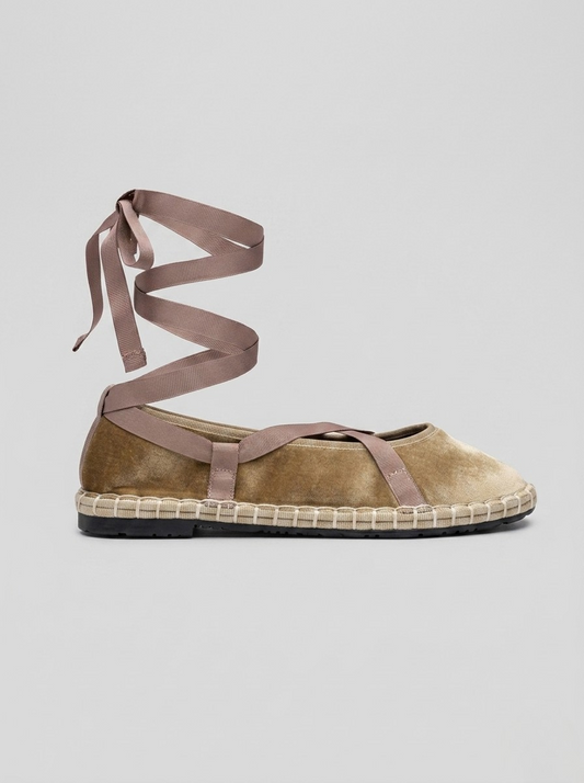 MERCEDITAS CARMEN CINTA TERCIOPELO KHAKI