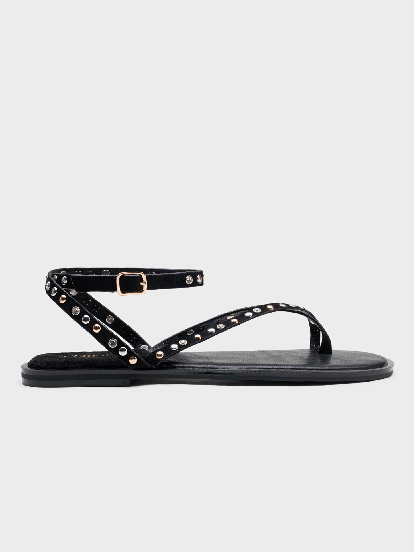 SANDALIA PLANA TACHUELAS BLACK
