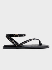 SANDALIA PLANA TACHUELAS BLACK
