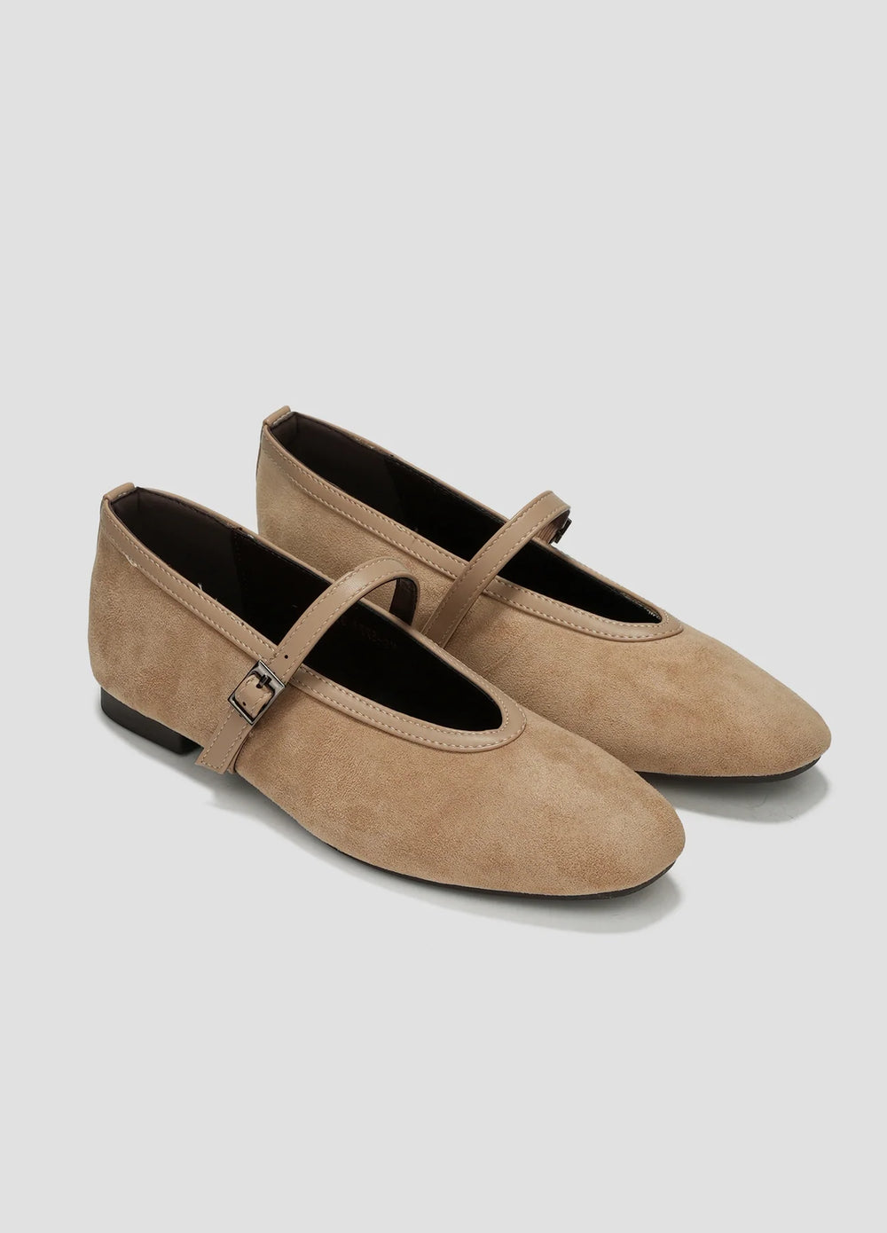 BAILARINA CINTURON MIX PUNTA CUADRADA BEIGE