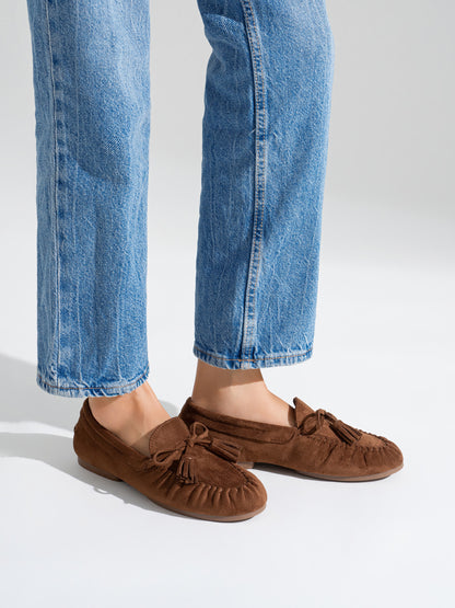 MOCASIN ARRUGADO BORLAS COGNAC