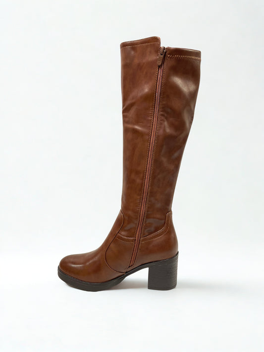 BOTA MANUELA ALTA TACÓN MARRÓN