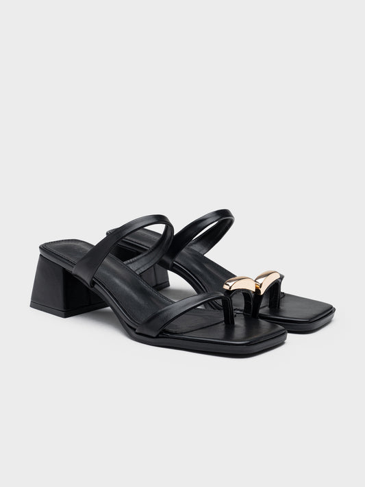 SANDALIA TACON MEDIO ANILLO BLACK