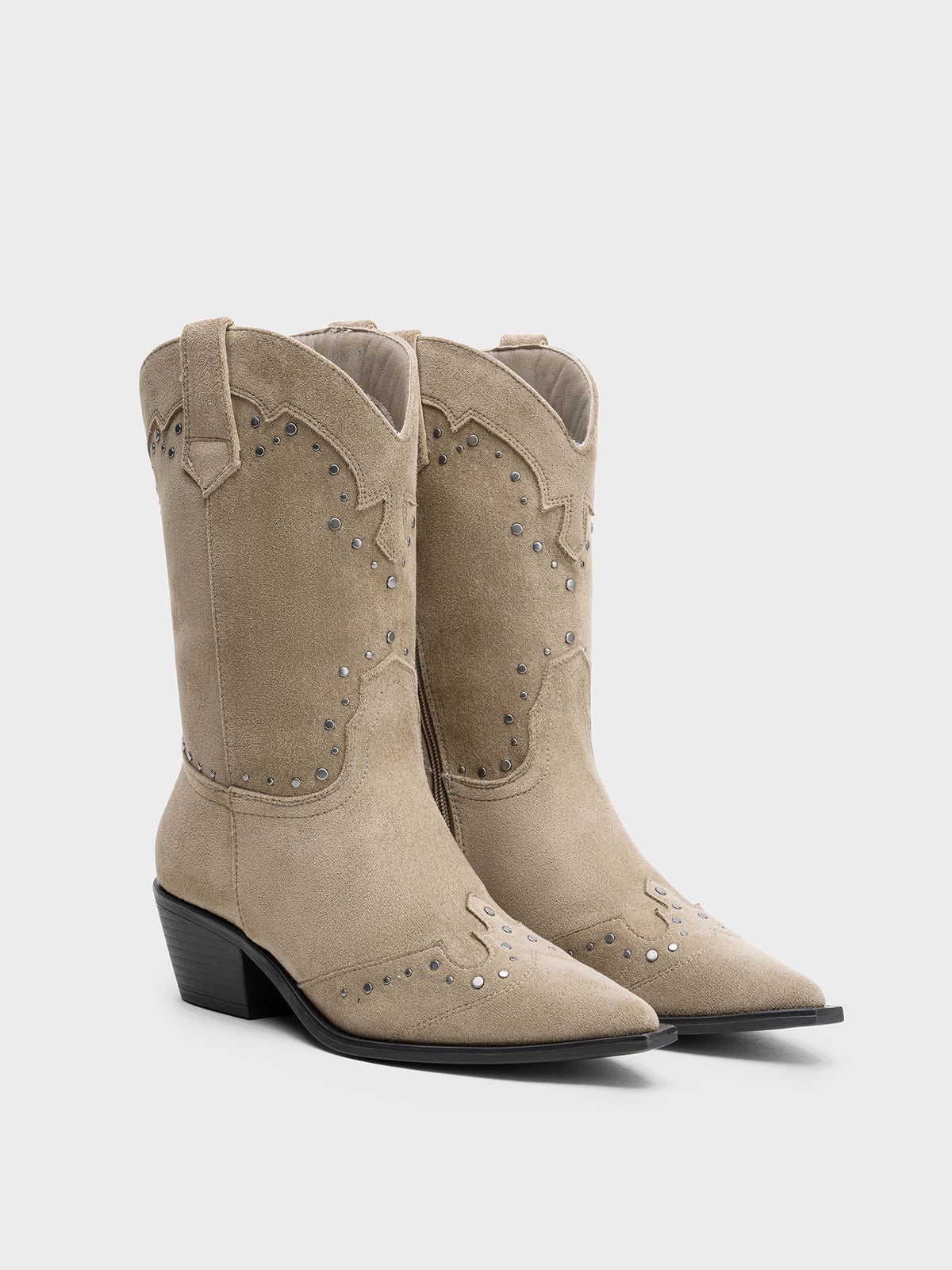 BOTIN COWBOY TACHUELAS TACON BAJO KHAKI