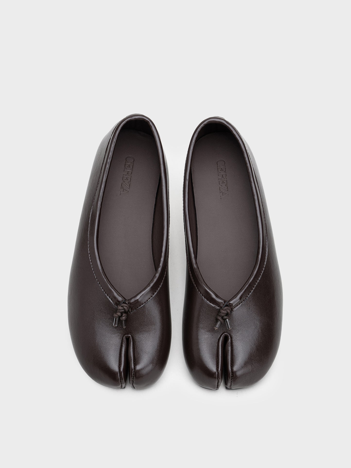 BAILARINAS PLANAS TABI NUDO BROWN