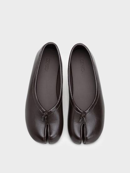 BAILARINAS PLANAS TABI NUDO BROWN