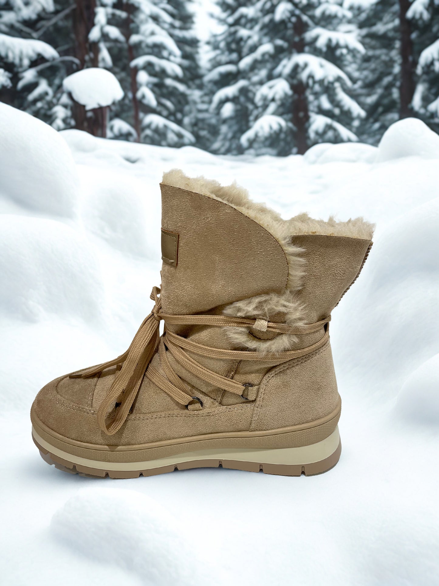 BOTA NIEVE CORDONES KHAKI