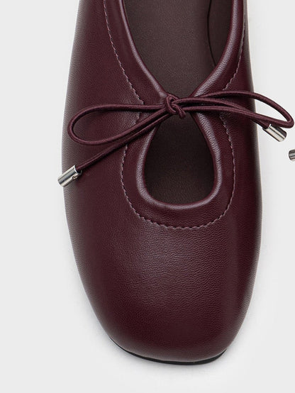 ZAPATO PLANO ESCOTE NUDO WINE