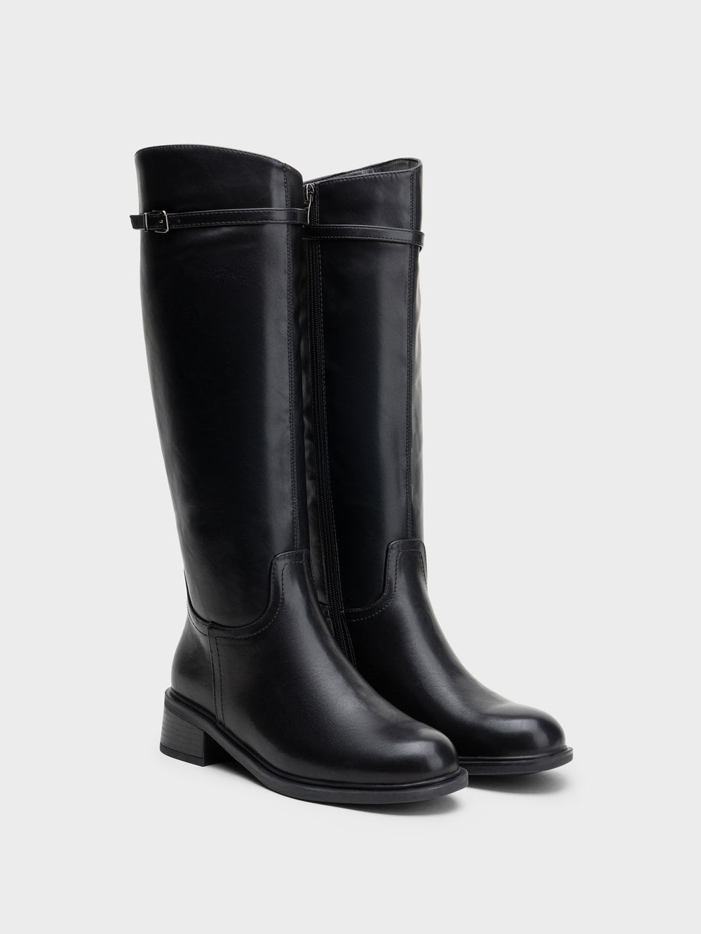 BOTA ALTA HIPICA TACON MEDIO BLACK