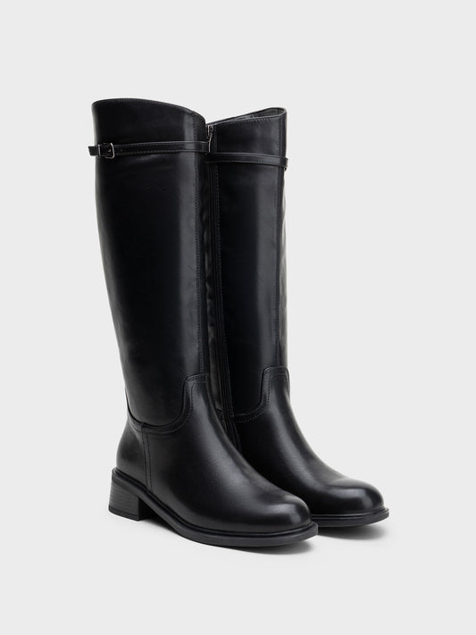 BOTA ALTA HIPICA TACON MEDIO BLACK