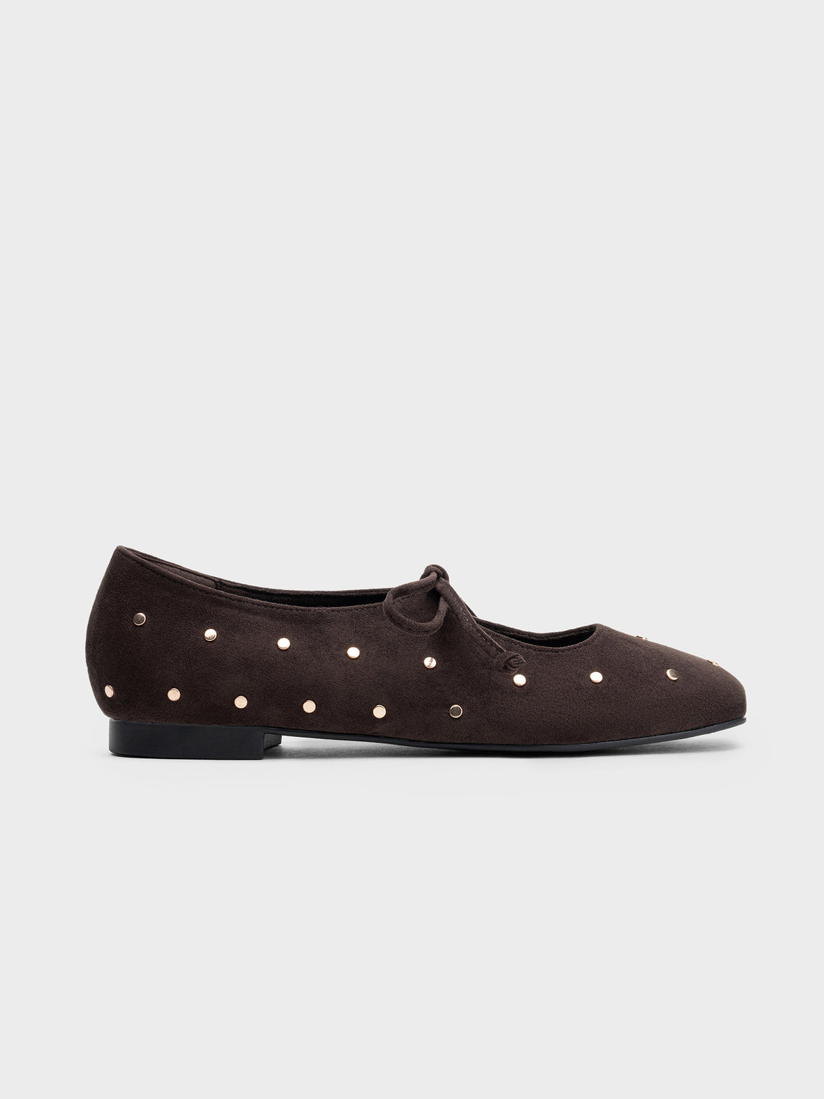 MERCEDITAS ABIERTAS TACHUELAS NUDO BROWN