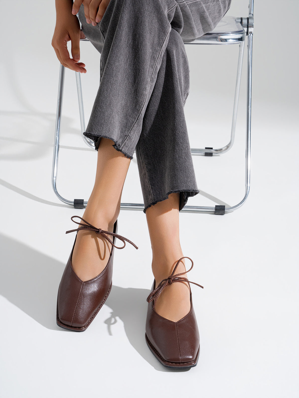 ZAPATO CORDONES PUNTA CUADRADA BROWN