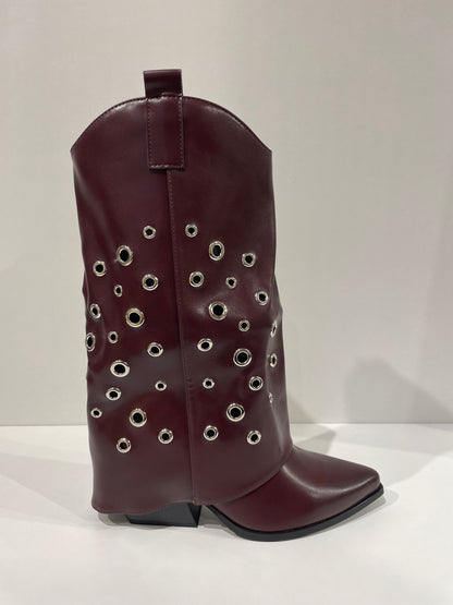 BOTA CAMILA POLAINA OJALES WINE RED