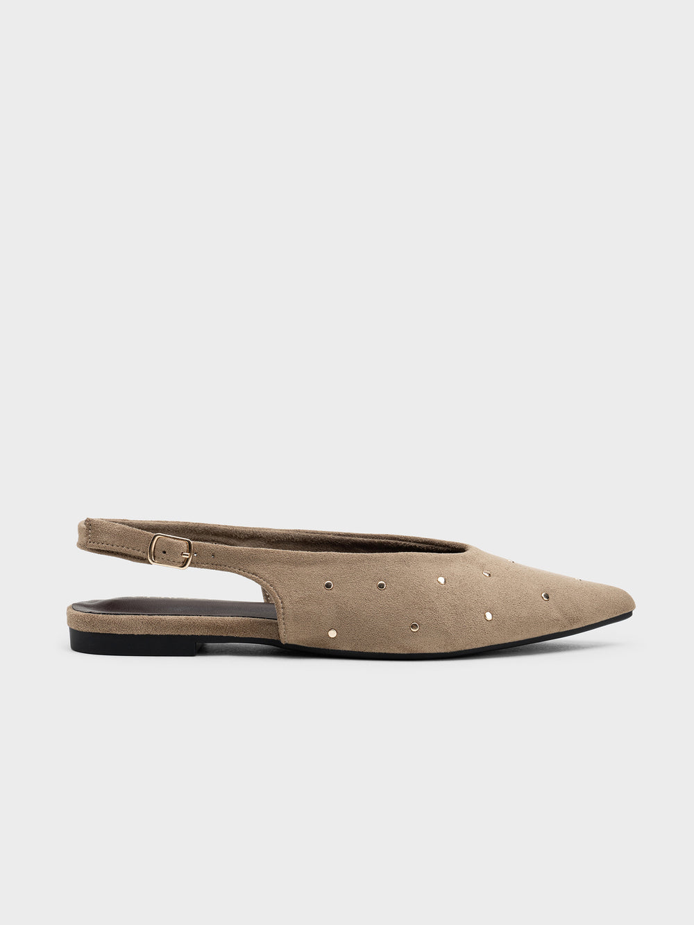 BAILARINA PUNTA DESTALONADA TACHUELAS KHAKI