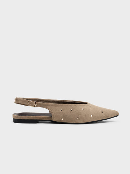 BAILARINA PUNTA DESTALONADA TACHUELAS KHAKI
