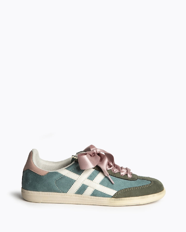 SNEAKERS REBECA RETRO VERDE/ROSA