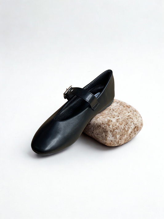 ZAPATO PLANO AMAYA HEBILLA NEGRO