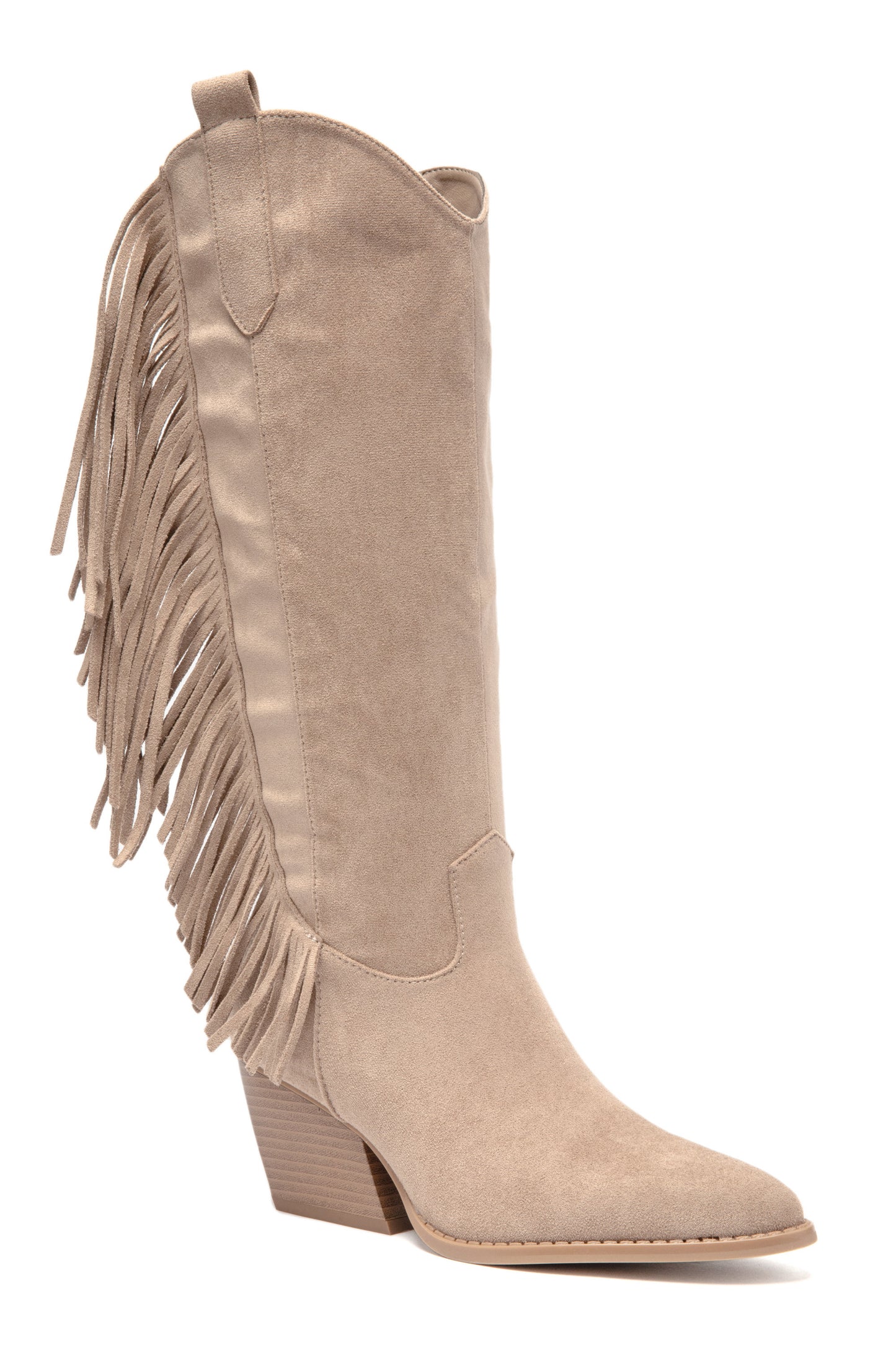 BOTA MALENA ALTA FLECOS TAUPE